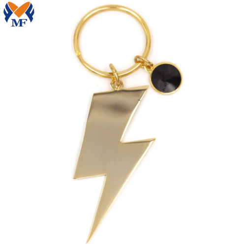 Metal Custom Gold Plated Lightning Keychain