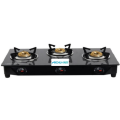 Lifelong Black Glass Top Gas Stove 3 Burner