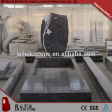 Alibaba hot selling honed bahama blue granite headstone