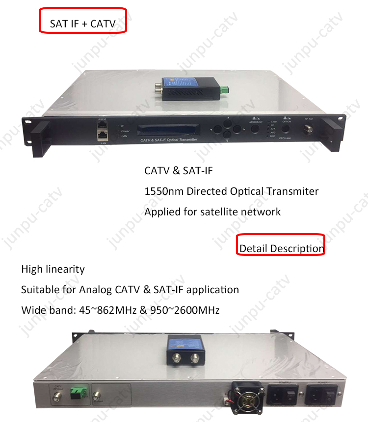 Junpu Fiber Optic Satellite Sat-if Optical Transmitter 1260 To 1650nm ...