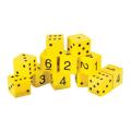 Bright Yellow Spot and Number Foam D6 Dice