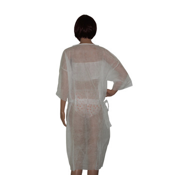 ladies cheap sweet and beautiful disposable non woven Salon kimono coat/one-off cleaning SPA coat