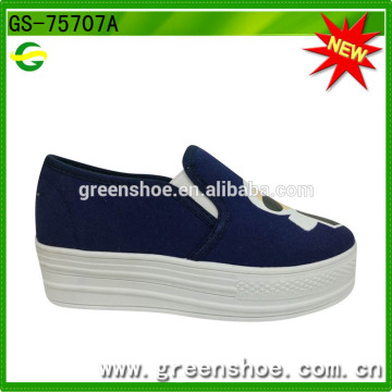 Modern ladies simple style platform canvas shoes