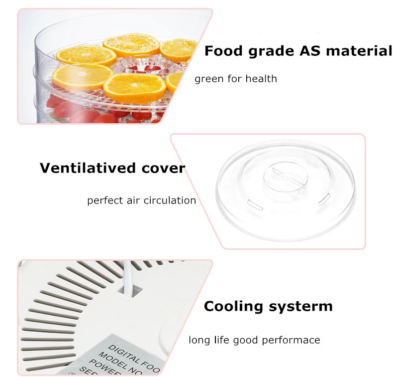 Wholesales 5 Trays Home Use Small Food Dehydrator/Fruit Dryer/ Food Dryer, Adjustable Temperature Vegetable & Fruit Dehydrator