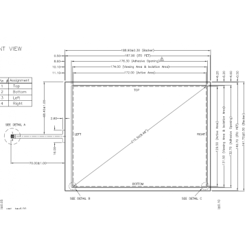 Painel de toque resistivo AMT 9507 de 8,4 polegadas