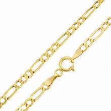 10k Plate Gold Figaro Chain Necklace, Manufacturer