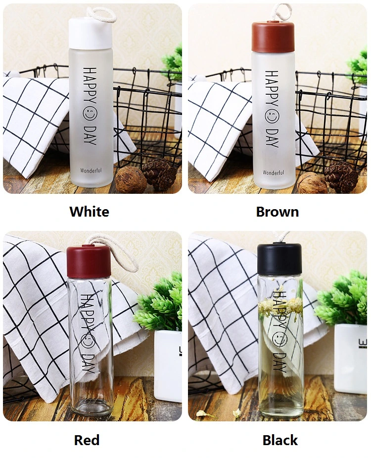 Wholesale Premium Reusable Frosted Thick Glass Water Bottles Borosilicate for Girls; Bottle; Glass Bottle