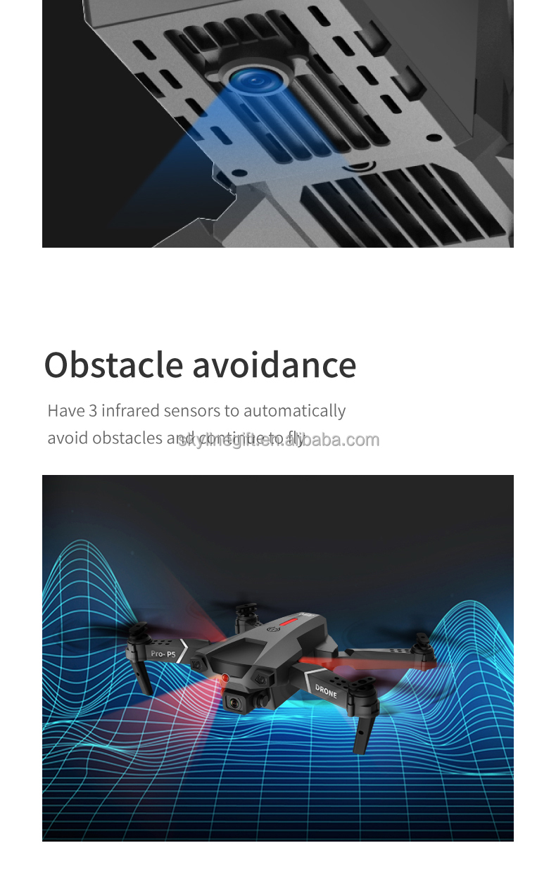 2021 New P5 Pro Drone 4k HD Dual Camera Visual Positioning WiFi Fpv Mini Drone Height Preservation Rc Quadcopter Gifts Toys