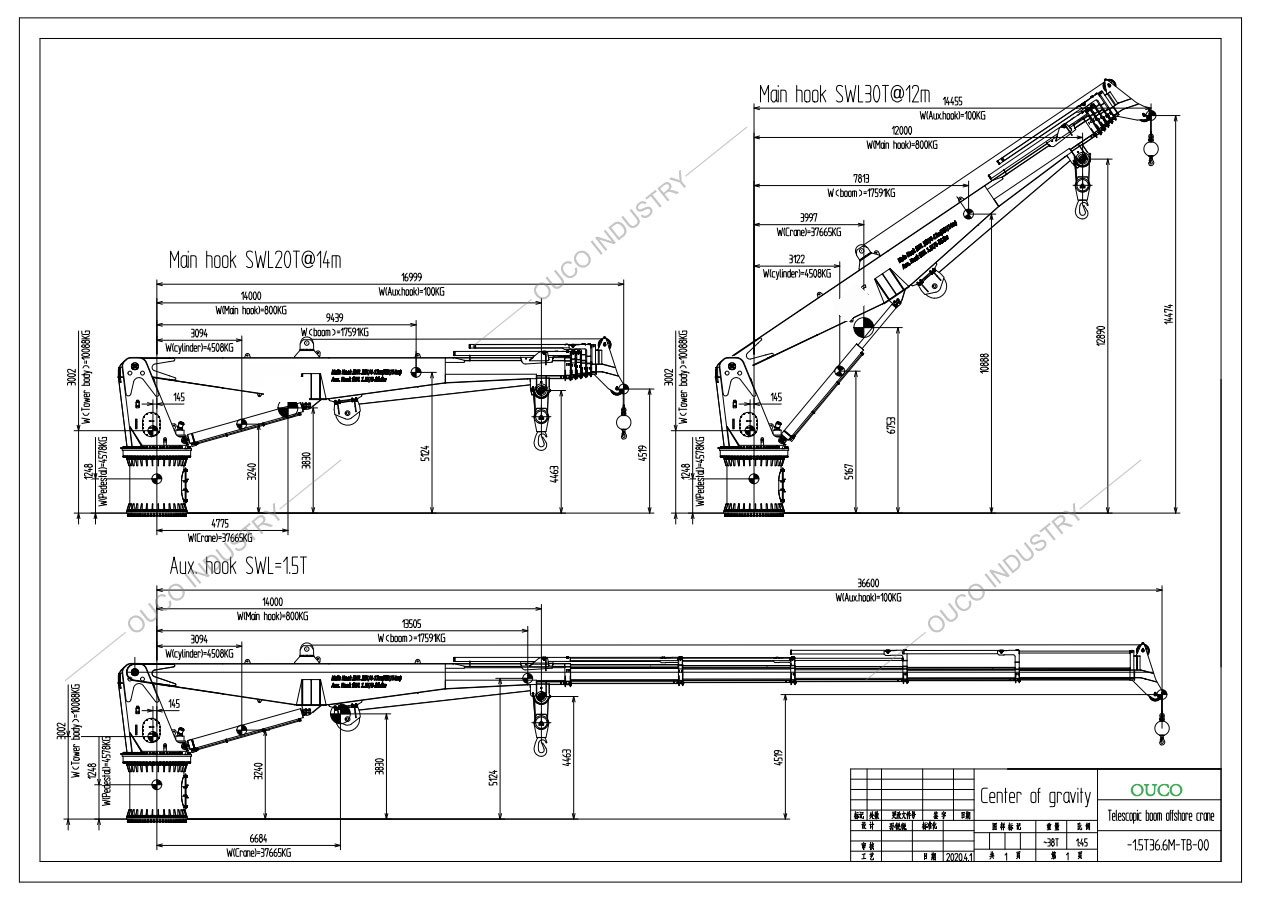 1.5T36.6M telescopic boom crane GA