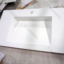 Seamless Easy Cleaning Solid Surface Kkr Artificial Stone Bathroom Wash Basins With Oem