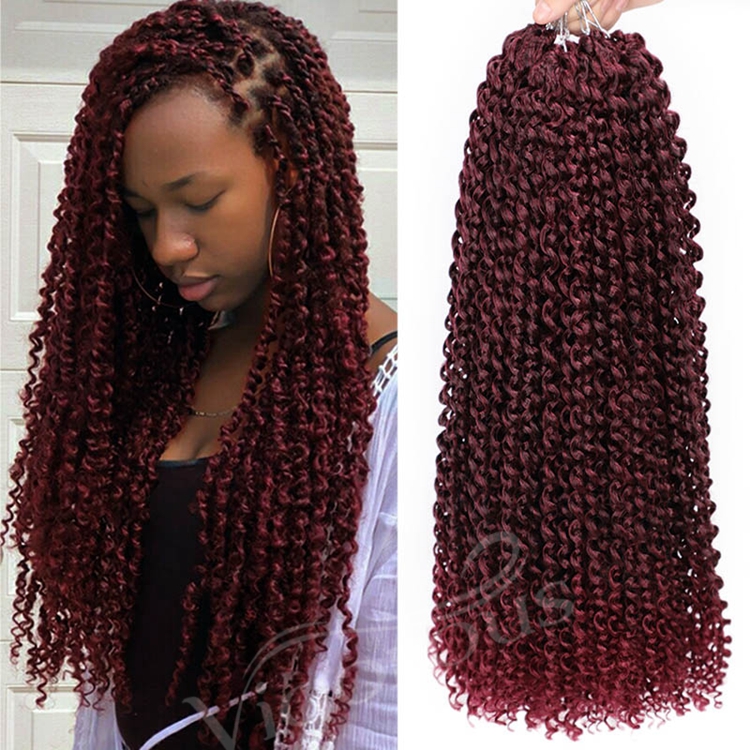 Vigorous 18 Inches 22 Strands/pack Passion Twist Hair Long Ombre Crochet Hair Synthetic Pre looped Fluffy Twists Braiding Hair
