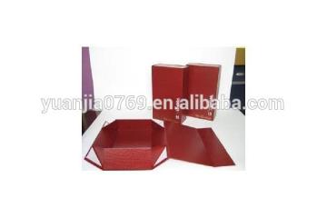 red leatherete flat folding gift box, cardboard michaels gift boxes,leather belt cardboard gift box