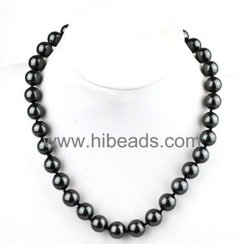 one rows black shell pearl necklace Shell-pearl-88-074