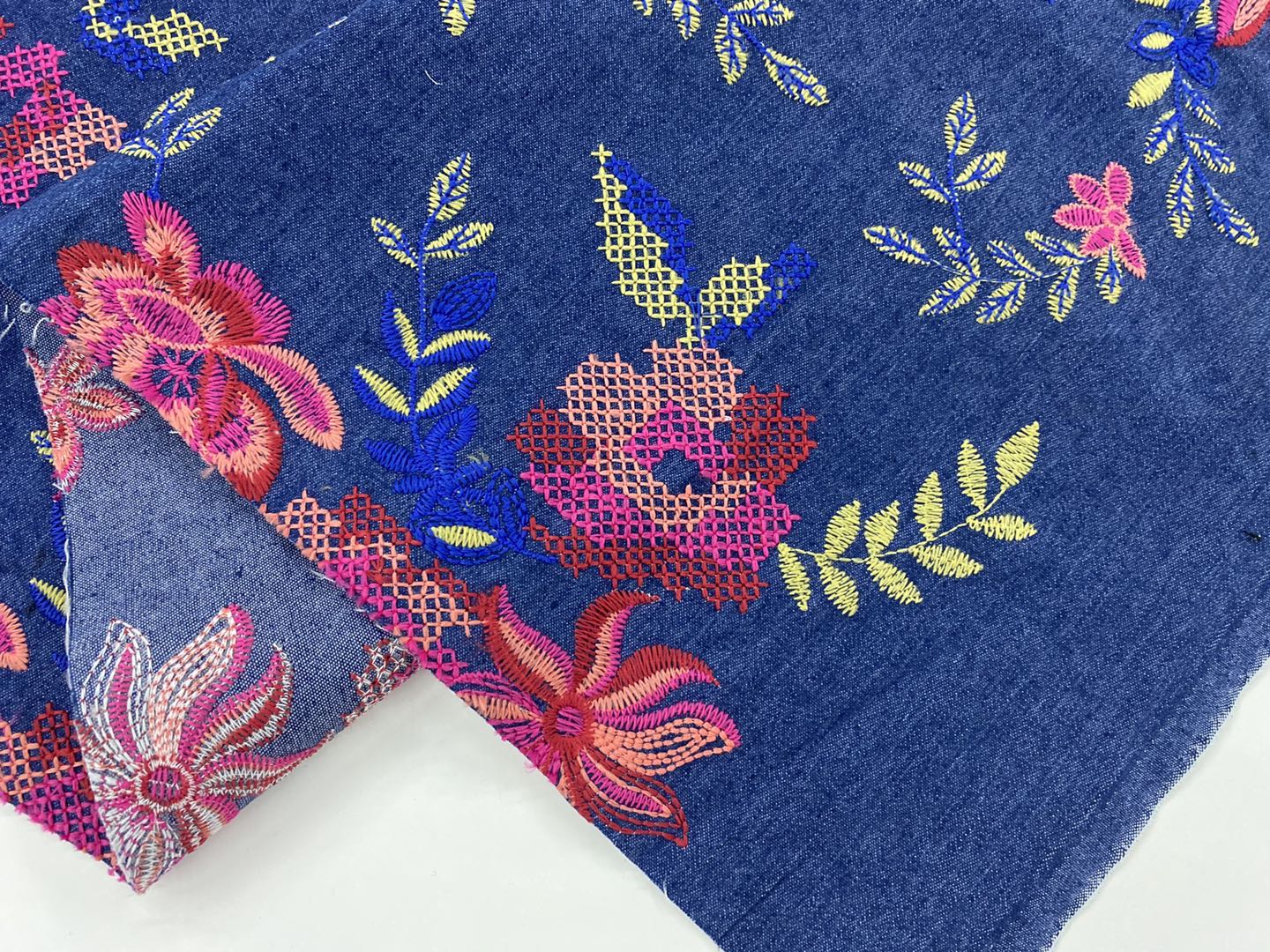 Denim Embroidery Fabric