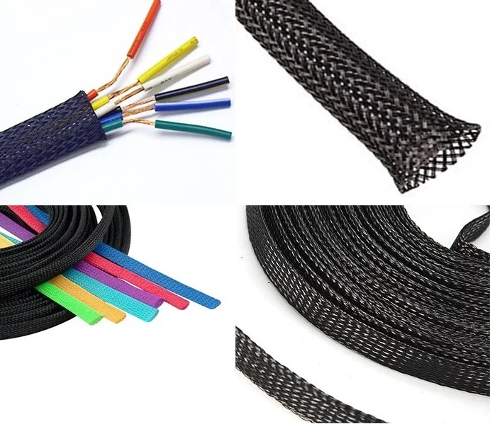 Black Expandable Braided Pet Cable Sleeving for Car Auto Audio