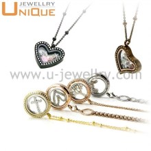 Stanless steel floating locket jewelry locket set