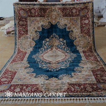 6.6'x10' Persian Qum Silk Carpet Handmade