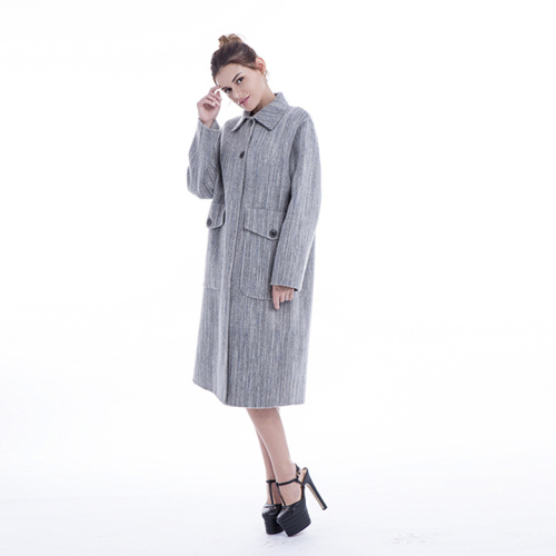 Ladies gray classic Cashmere overcoat