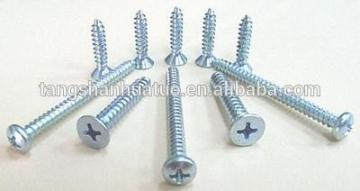 flat head white zinc self tapping screws