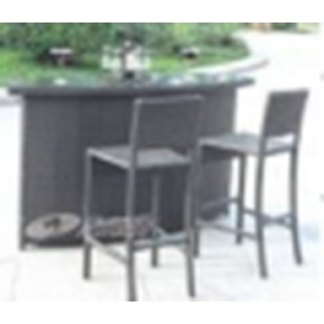 Wicker Dining bar table et chaises