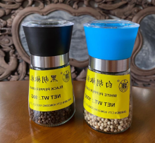 Black pepper granules for cooking potatoes