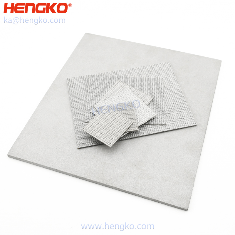 HENGKO custom size 0.2-120 microns stainless steel 316L sintered porous metal sheet plate filter