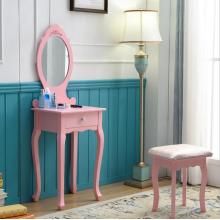 Vanity Set with Drawer and Cushioned Stool