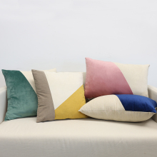 Velvet Cotton Patchwork Decorative Cushion for Couch
