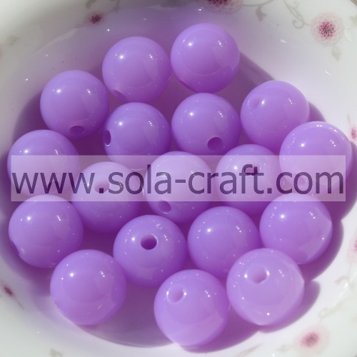 La moins chère de haute qualité acrylique 6 MM boule de couleur violet clair lisses perles mignonnes pour l&#39;artisanat de bricolage