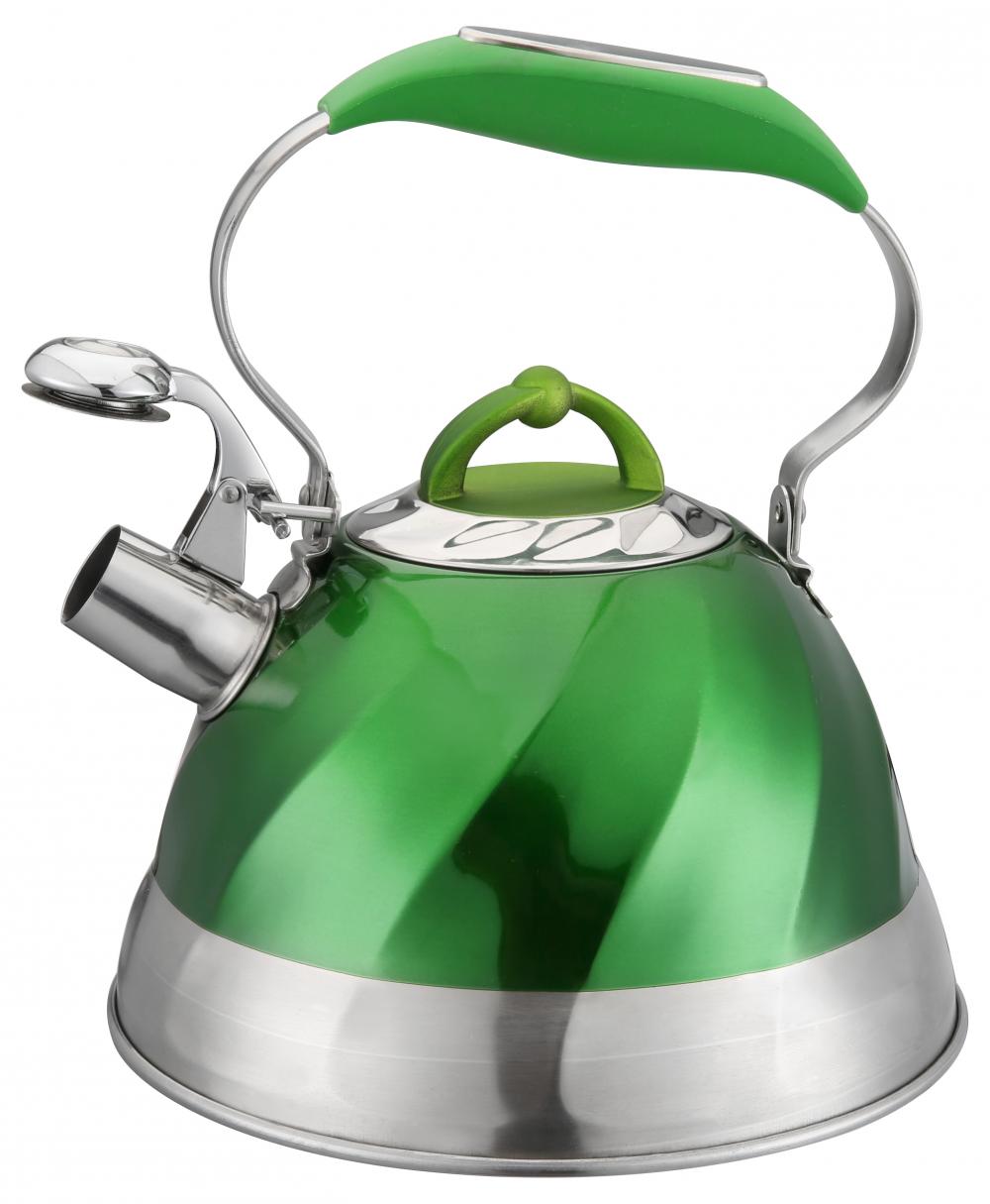 Bouilloire sifflante d'acier inoxydable de poignée résistante à la chaleur de construction verte Building Green Heat Resistant Handle Stainless Steel Whistling Kettle