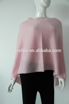 Factory low price wholesale 100%cashmere cable knit ponchos