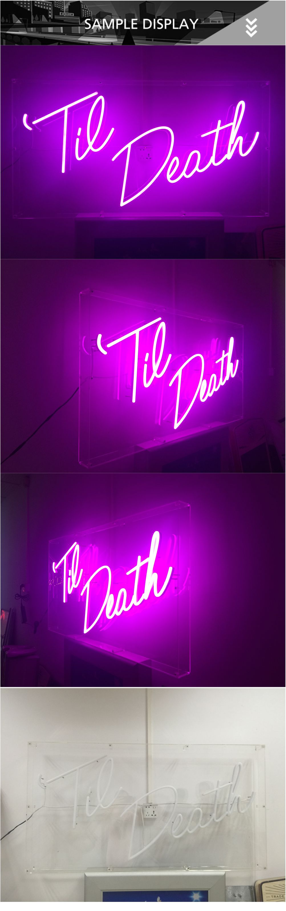 DINGYI SIGN Custom Made Led 3D Til Death Acrylic Neon Signs Wedding Decoration