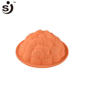 flower shape silicone flan cake mould