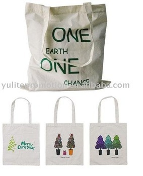 Organic cotton shopper with long handle