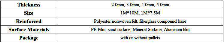 3mm 4mm bitumen waterproof membrane for roof