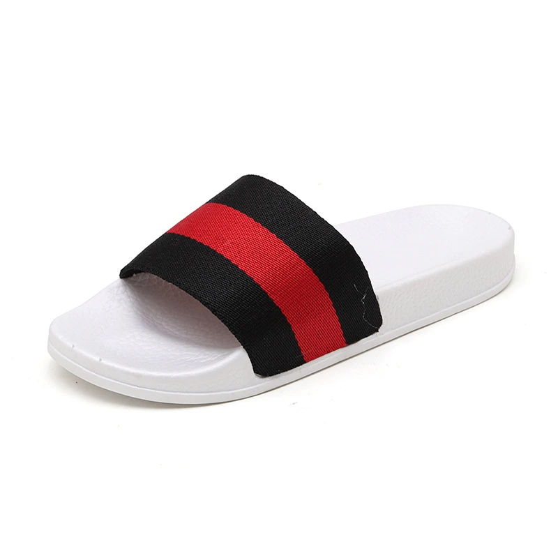 2021 New Arrivals Ladies Striped Design PVC Flat Slippers for Women