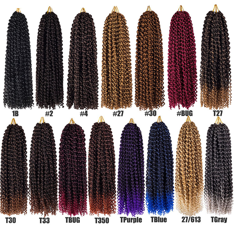 Passion Twist Crochet Hair Extensions Water Wave Passion Braids Hair  18inches 80g Synthetic Fiber Offer Customization Service