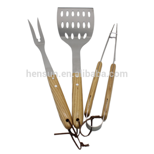 3pcs Wood Handle BBQ Grill Utensils Set