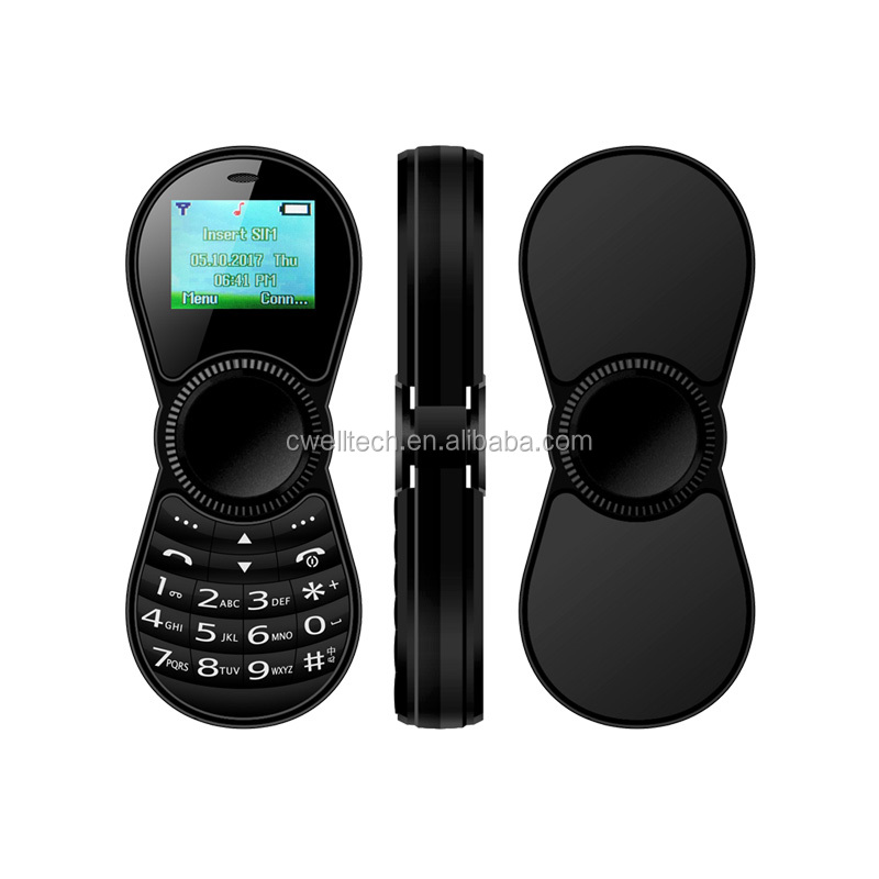 OEM UNIWA SP001 1.0 Inch Screen Single SIM Flashing Lantern Special Very Small Size Spinner Cell Phone