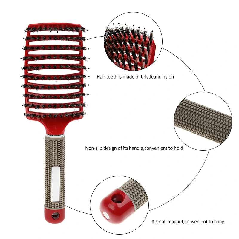 Wholesale Plastic Handle Boar Bristle Teasing Brushes