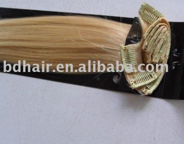 pre-blonde full head clip on hair extension