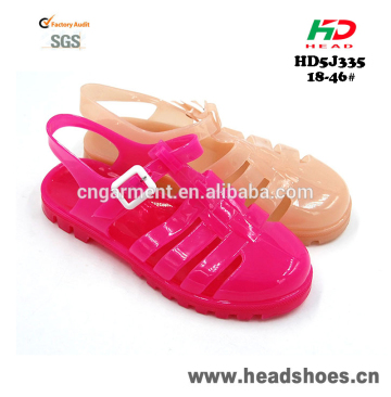 2016 popular design hot sell clear PVC jelly summer sandals