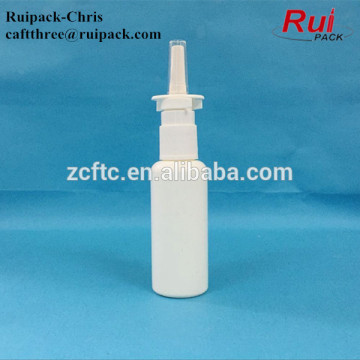 Empty 50ml HDPE Nasal Mist Spray Bottles with Nasal Pumps and Caps