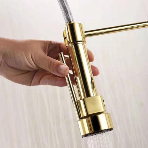 China Kitchen sink brushed gold hot and cold faucet Manufactory