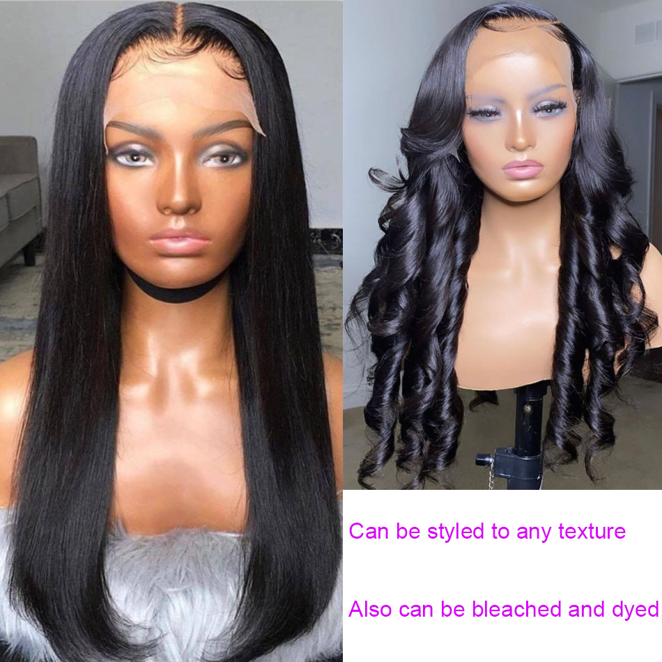 Raw Silky Straight 4*4 13*4 150% 180% 200% Density Brazilian Virgin Hair 10-30 Inches Wigs