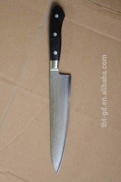 Japanese Damascus Chef Knife with Triple Rivets Handle