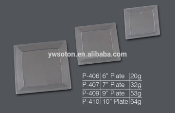 Square Shape Clear Color Wedding Party Disposable Plastic Dinnerware
