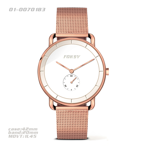 Trendy Winding Lug Stål Mesh Band Minimalistisk Quartz Watch