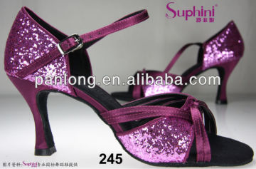 Elegance purple glitter women ballroom dance shoes