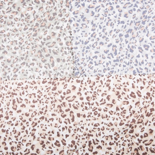 Leopard Print Woven Polyester Spandex Fabric